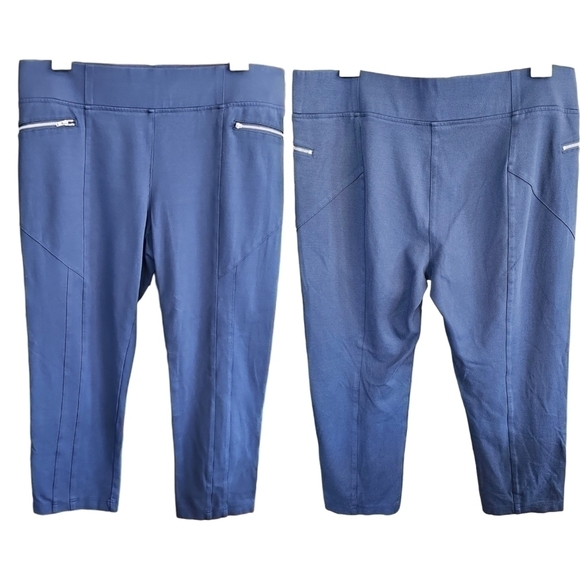 INC Straight Leg Stretch Pull On Comfort Pants Navy Blue Size 16 - Picture 1 of 10